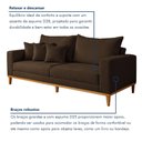 Ver imagem 6 de Sofá 3 Lugares Suede Viena 190cm Marrom Suede/Marrom