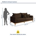 Ver imagem 3 de Sofá 3 Lugares Suede Viena 190cm Marrom Suede/Marrom