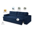 Ver imagem 2 de Sofá Retrátil e Reclinável 2 lugares com Molas 1,50m Veronica Suede Azul Madelina