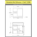 Ver imagem 5 de Conjunto de Banheiro Gabinete Suspenso 2 Gavetas com Espelheira e Cuba Gênova Branco/Preto