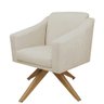 Poltrona Cadeira Giratória Decorativa Para Sala Estar Jantar Recepção Decoração San Diego:Corino Beg - 2