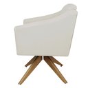 Ver imagem 3 de Poltrona Cadeira Giratória Decorativa Para Sala Estar Jantar Recepção Decoração San Diego:Corino Beg