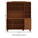 Ver imagem 3 de Armario de Cozinha 6 Portas 155 Cm Madeira Macica Taeda 1240c Castanho Festra