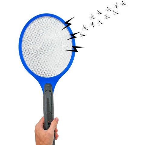 Raquete Elétrica Mata Mosquito Insetos Moscas Recarregável 110/220v