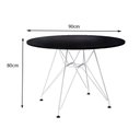 Ver imagem 2 de Mesa Jantar Redonda Preta 90Cm Com Ferro Branco Cor: Preto