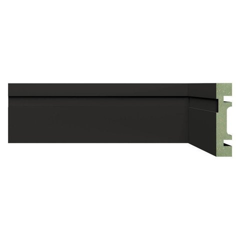 Kit Rodapé de MDF 30 Barras Frisadas de 7CMX2,40 Rende 72 Metros Preto/Frisado Moldufama
