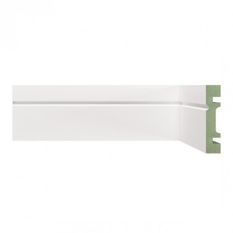 Kit Rodapé de MDF 20 Barras Frisadas de 7CMX2,40m Rende 48 Metros Branco/Frisado Moldufama