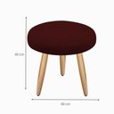 Ver imagem 3 de Kit Poltrona Opala Talita Cadeira Decorativa + Puff Redondo Pés Palito Mercado Dos Móveis:bordo