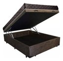 Ver imagem 3 de Cama Box Baú Casal Confort Suede Marrom Com Colchão Casal Confort Molas Ensacada 71x138x188