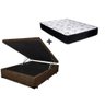 Cama Box Baú Casal Confort Suede Marrom Com Colchão Casal Confort Molas Ensacada 71x138x188 - 1