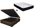 Ver imagem 1 de Cama Box Baú Casal Confort Suede Marrom Com Colchão Casal Confort Molas Ensacada 71x138x188