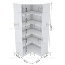 Ver imagem 5 de ARMÁRIO DE CANTO PRATELEIRAS A 220CM M502.B (LOJA, CLOSET) MUNDI MOVEIS