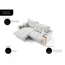 Ver imagem 3 de Sofá-Cama Ipanema 3 Lugares Retrátil Reclinável 200cm Creme Cia Lar