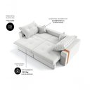 Ver imagem 4 de Sofá-Cama Ipanema 3 Lugares Retrátil Reclinável 200cm Creme Cia Lar