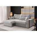 Ver imagem 1 de Sofá-Cama Ipanema 3 Lugares Retrátil Reclinável 200cm Creme Cia Lar