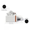 Ver imagem 2 de Sofá-Cama Ipanema 3 Lugares Retrátil Reclinável 200cm Creme Cia Lar