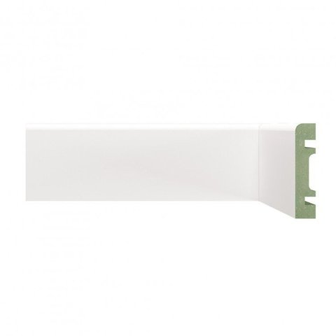 Kit Rodapé de MDF 30 Barras Lisas de 7CMX2,40m Rende 72 Metros Branco/Liso Moldufama