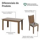 Ver imagem 4 de Conjunto Sala de Jantar Amora Mesa Tampo de Madeira 4 Cadeiras Rustic/Crema/Floral Hibiscos Madesa