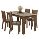 Ver imagem 2 de Conjunto Sala de Jantar Amora Mesa Tampo de Madeira 4 Cadeiras Rustic/Crema/Floral Hibiscos Madesa