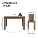 Ver imagem 3 de Conjunto Sala de Jantar Amora Mesa Tampo de Madeira 4 Cadeiras Rustic/Crema/Floral Hibiscos Madesa