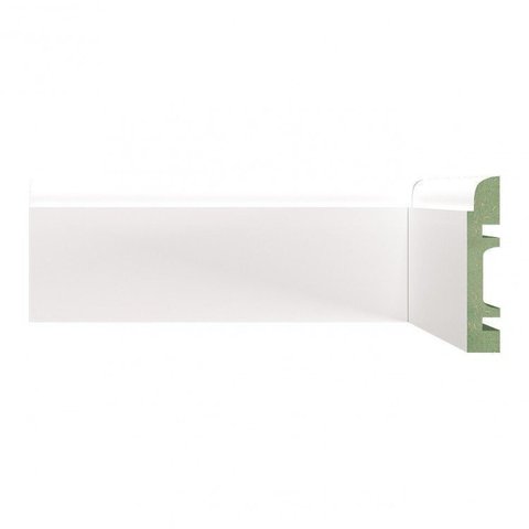 Kit Rodapé de MDF 30 Barras Lisas de 8CMX2,40m Rende 72 Metros Branco/Liso Moldufama