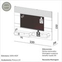 Ver imagem 2 de Painel Pa22 para Tv até 65 Polegadas 02 Nichos 220cm Ripado Off White Freijó Dalla Costa
