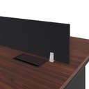 Ver imagem 5 de Plataforma Dupla 1,20 m X 1,20 m com Divisória e Caixas de Tomadas Pés Metal F5 Office Cor:Louro