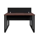 Ver imagem 4 de Plataforma Dupla 1,20 m X 1,20 m com Divisória e Caixas de Tomadas Pés Metal F5 Office Cor:Louro