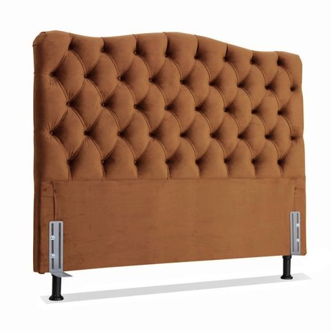 Cabeceira King 193 - Bello Box - Dunas Veludo Caramelo
