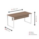 Ver imagem 4 de Escrivaninha Mesa Escritório X 150cm Industrial Walnut e Branco Marrom