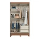 Ver imagem 3 de Guarda-roupa Solteiro Lux 2 Portas 2 Gavetas Jequitiba/off White - Pnr Móveis