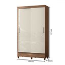Ver imagem 4 de Guarda-roupa Solteiro Lux 2 Portas 2 Gavetas Jequitiba/off White - Pnr Móveis