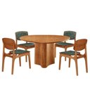 Ver imagem 2 de Mesa 135cm Laminado com 4 Cadeiras Malta Moderna Jade / Imbuia Nat.