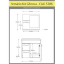 Ver imagem 5 de Conjunto de Banheiro Gabinete Suspenso 2 Gavetas com Espelheira e Cuba Gênova Branco/Off White