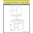 Ver imagem 4 de Conjunto de Banheiro Gabinete Suspenso 2 Gavetas com Espelheira e Cuba Gênova Branco/Off White