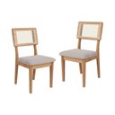 Ver imagem 1 de Kit 2 Cadeiras Estofadas Encosto Telado Estrutura 100% MDF Bolonha Marrom/Freijó/Bege Rústico