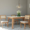 Ver imagem 3 de Kit 2 Cadeiras Estofadas Encosto Telado Estrutura 100% MDF Bolonha Marrom/Freijó/Cesare Claro