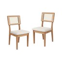 Ver imagem 1 de Kit 2 Cadeiras Estofadas Encosto Telado Estrutura 100% MDF Bolonha Marrom/Freijó/Cesare Claro