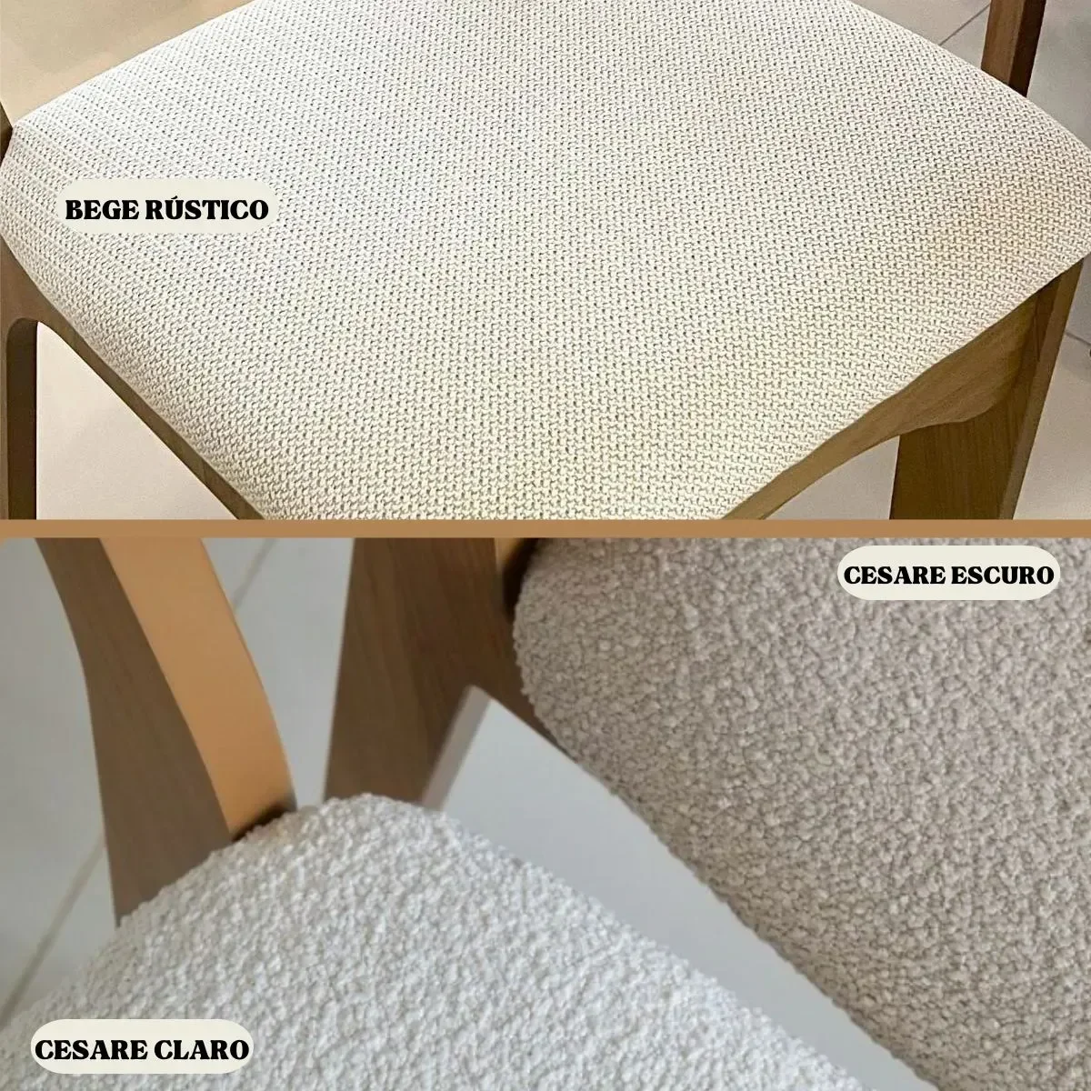 Kit 2 Cadeiras Estofadas Encosto Telado Estrutura 100% MDF Bolonha - 5