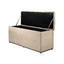 Ver imagem 1 de Puff Baú Sapateira Recamier Casal Londres 140 Cm Suede: Suede Bege