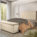 Ver imagem 3 de Puff Baú Sapateira Recamier Casal Londres 140 Cm Suede: Suede Bege