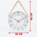 Ver imagem 5 de Relógio Parede Decorativo Redondo Branco com Corda Alça 30cm