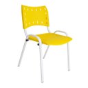 Ver imagem 5 de Jogo Mesa Redonda para Restaurante Comércio com 4 Cadeiras Iso Amarela Base Branca Ecomhome