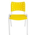 Ver imagem 4 de Jogo Mesa Redonda para Restaurante Comércio com 4 Cadeiras Iso Amarela Base Branca Ecomhome