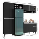 Ver imagem 3 de Cozinha Compacta Julieta Balcão 3 Portas + Paneleiro 4 Portas Preto - Bela Móveis