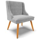 Ver mais imagens de Kit 6 Cadeiras Decorativas Sala de Jantar Pés Palito de Madeira Firenze Suede Cinza/Natural G19 - Gr