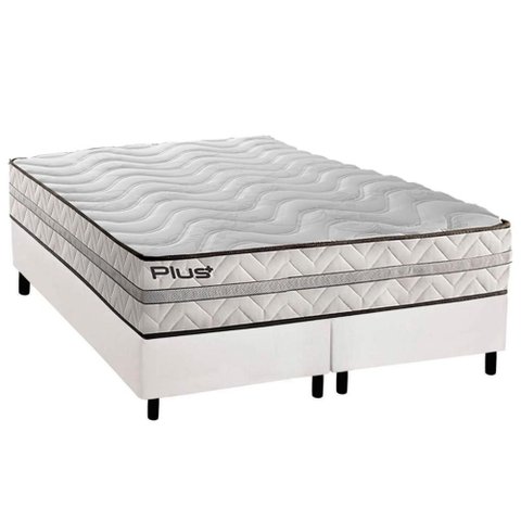 Conjunto Box Queen: Colchão Espuma Paropas D33 Pasquale Plus + Base Crc Corano White (158x198)