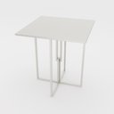 Ver imagem 2 de Mesa Quadrada Industrial 70cm Branca Tampo Madeira Branco