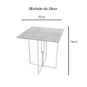 Ver imagem 3 de Mesa Quadrada Industrial 70cm Branca Tampo Madeira Branco
