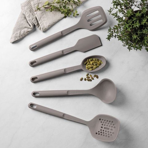 Jogo de Utensílios Tramontina Softta em Silicone Cinza 5 Peças